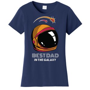 Best Dad In The Galaxy Space Helmet Women's T-Shirt