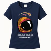 Best Dad In The Galaxy Space Helmet Womens T-Shirt