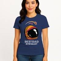Best Dad In The Galaxy Space Helmet Womens T-Shirt