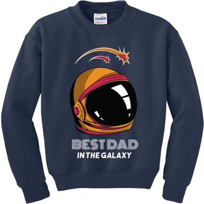 Best Dad In The Galaxy Space Helmet Kids Sweatshirt