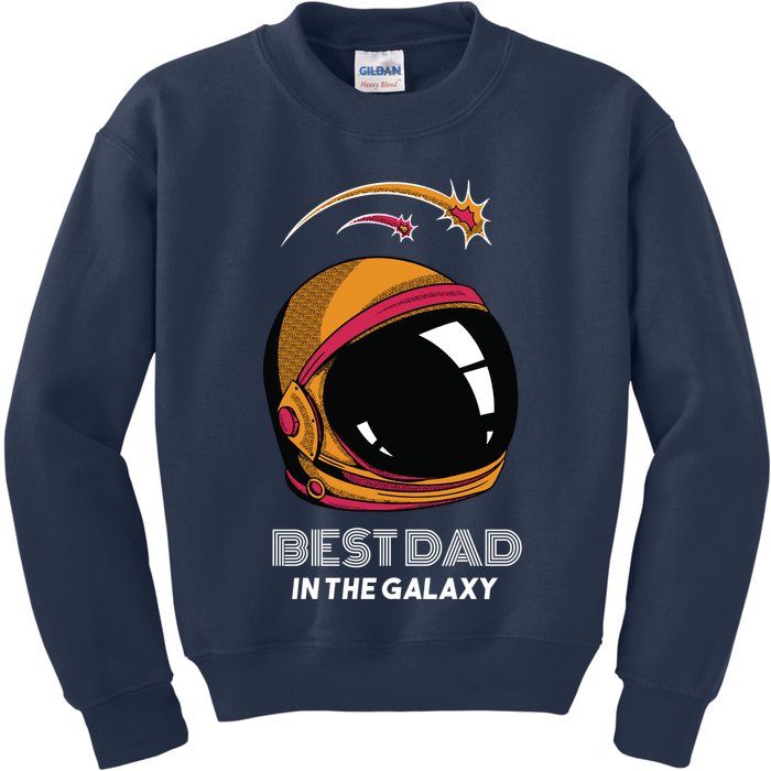 Best Dad In The Galaxy Space Helmet Kids Sweatshirt