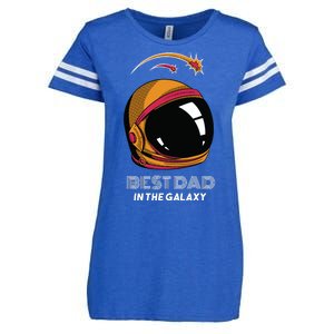 Best Dad In The Galaxy Space Helmet Enza Ladies Jersey Football T-Shirt