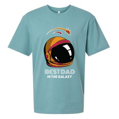 Best Dad In The Galaxy Space Helmet Sueded Cloud Jersey T-Shirt