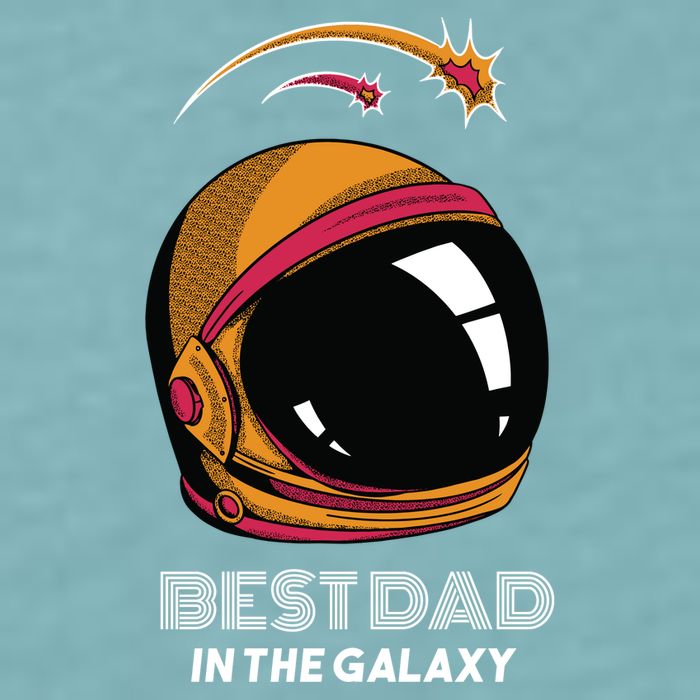 Best Dad In The Galaxy Space Helmet Sueded Cloud Jersey T-Shirt