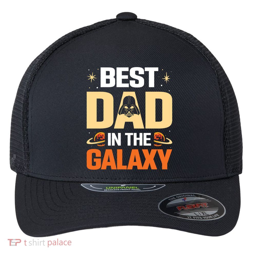 Best Dad In The Universe Fathers Day Spoof Flexfit Unipanel Trucker Cap