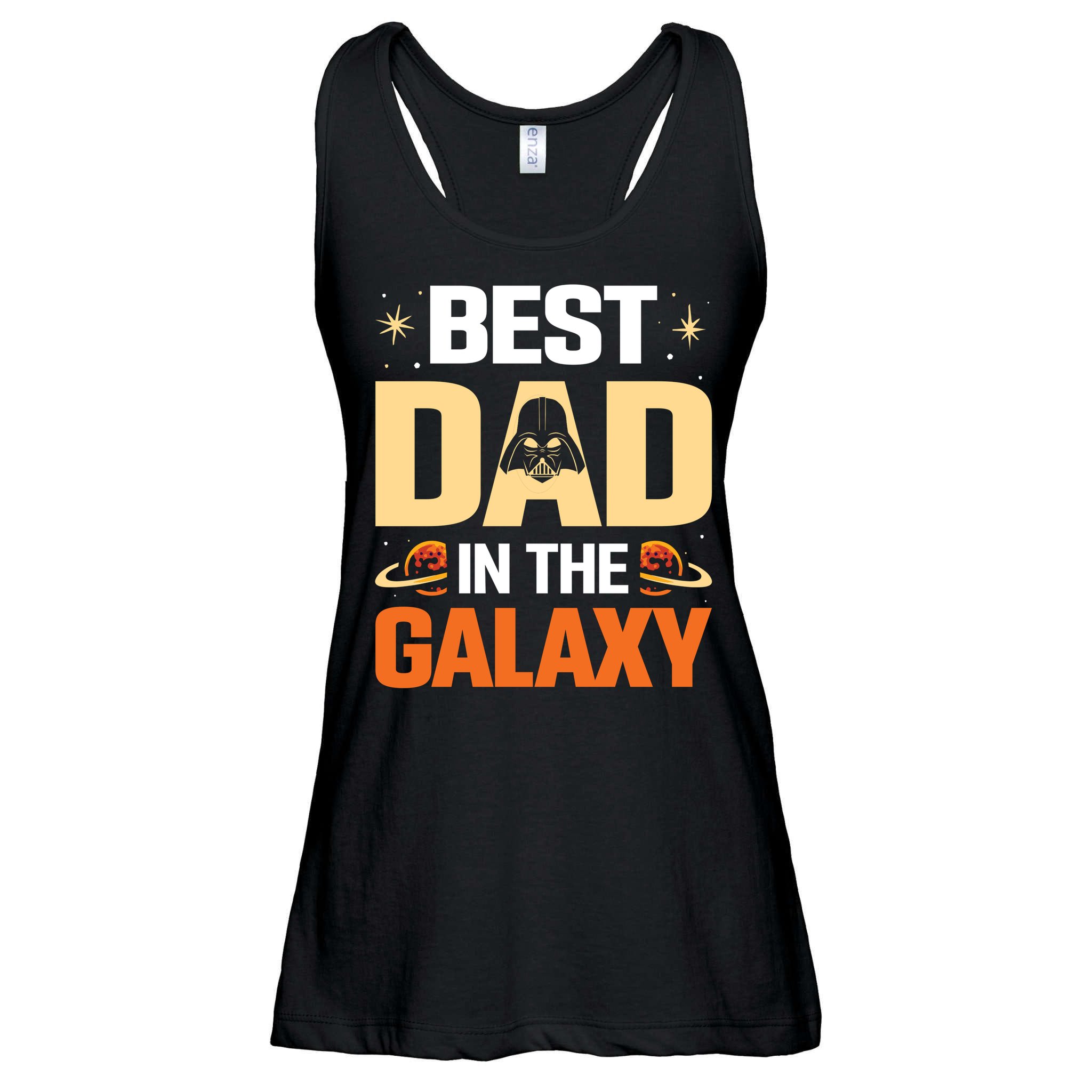 Best Dad In The Universe Fathers Day Spoof Ladies Essential Flowy Tank