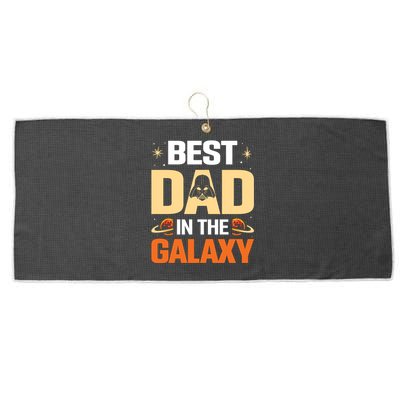 Best Dad In The Universe Fathers Day Spoof Large Microfiber Waffle Golf Towel