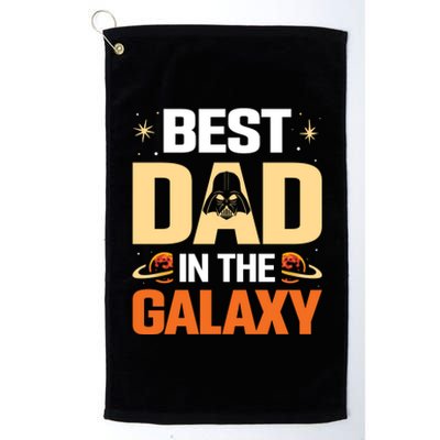 Best Dad In The Universe Fathers Day Spoof Platinum Collection Golf Towel