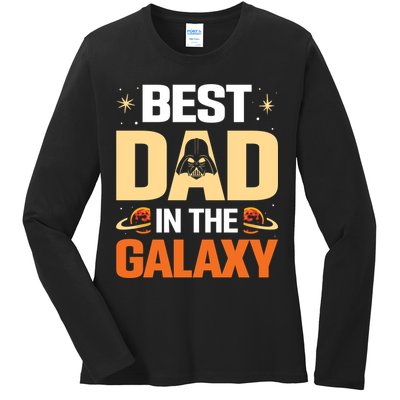 Best Dad In The Universe Fathers Day Spoof Ladies Long Sleeve Shirt
