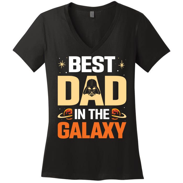 Best Dad In The Universe Fathers Day Spoof Women's V-Neck T-Shirt