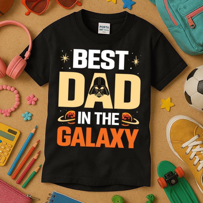 Best Dad In The Universe Fathers Day Spoof Kids T-Shirt