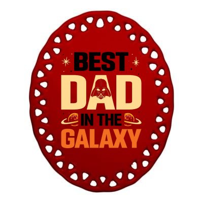 Best Dad In The Universe Fathers Day Spoof Ceramic Oval Ornament