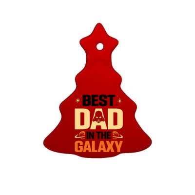 Best Dad In The Universe Fathers Day Spoof Ceramic Tree Ornament