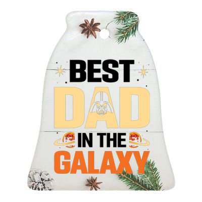 Best Dad In The Universe Fathers Day Spoof Ceramic Bell Ornament