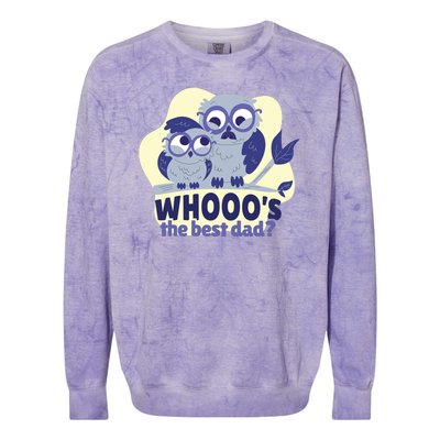 Best Dad Owl Colorblast Crewneck Sweatshirt