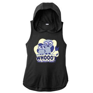 Best Dad Owl Ladies PosiCharge Tri-Blend Wicking Draft Hoodie Tank