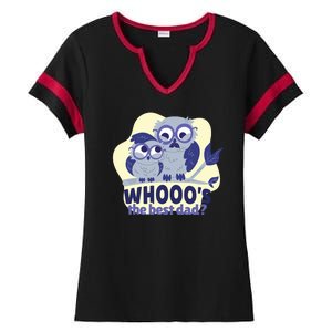 Best Dad Owl Ladies Halftime Notch Neck Tee