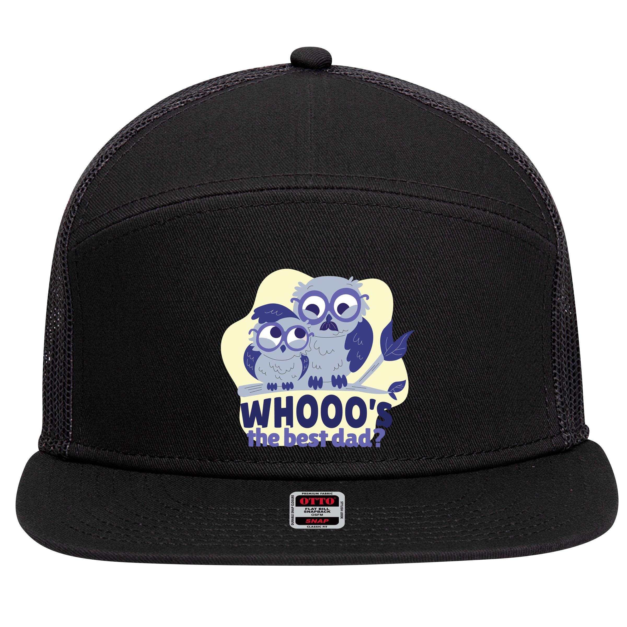 Best Dad Owl 7 Panel Mesh Trucker Snapback Hat