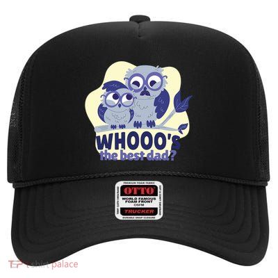 Best Dad Owl High Crown Mesh Back Trucker Hat