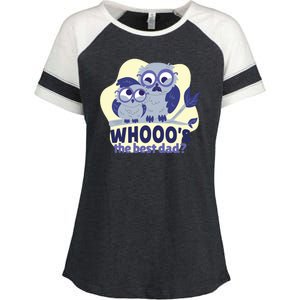 Best Dad Owl Enza Ladies Jersey Colorblock Tee