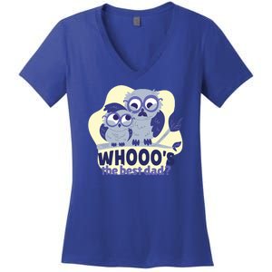 Best Dad Owl Women's V-Neck T-Shirt