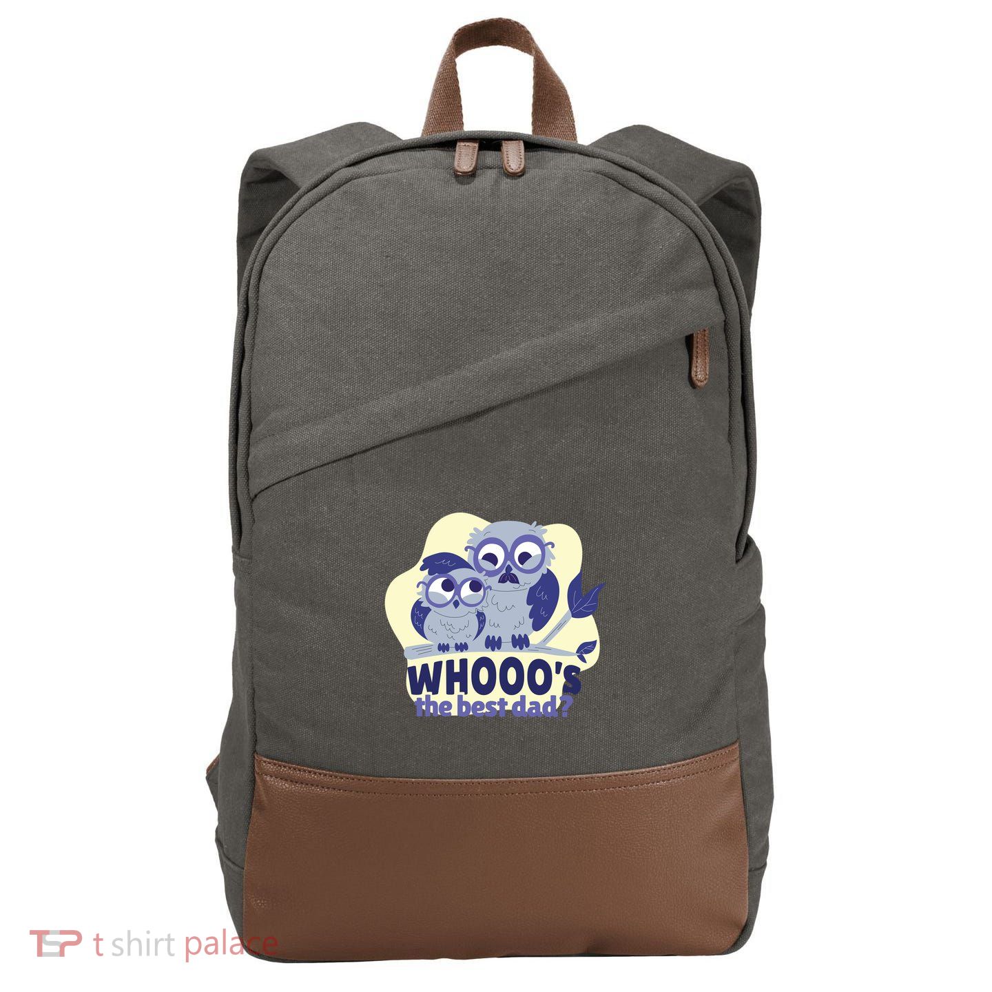 Best Dad Owl Cotton Canvas Backpack