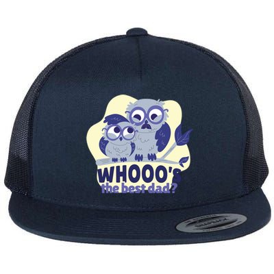 Best Dad Owl Flat Bill Trucker Hat