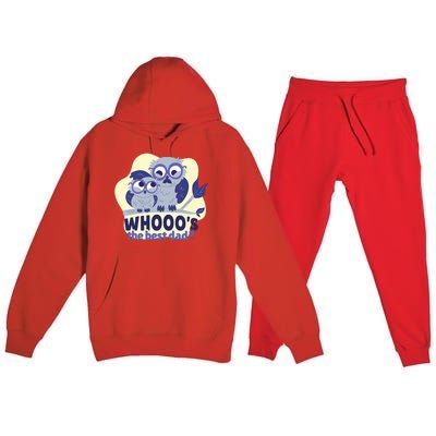 Best Dad Owl Premium Hooded Sweatsuit Set