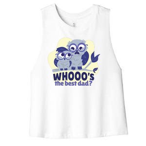 Best Dad Owl Women's Racerback Cropped Tank