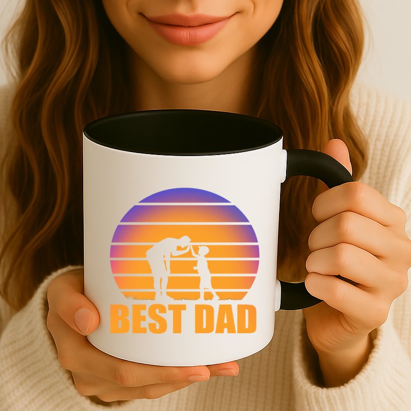 Best Dad Retro Sunset Mug