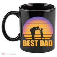 Best Dad Retro Sunset 11oz C Handle Ceramic Mug
