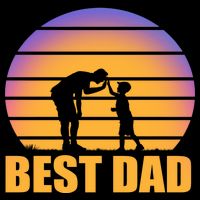 Best Dad Retro Sunset Drawstring Bag