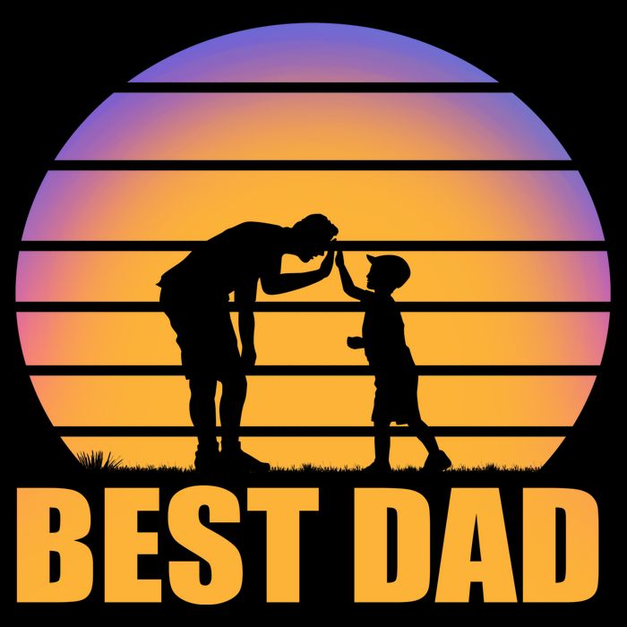 Best Dad Retro Sunset Drawstring Bag
