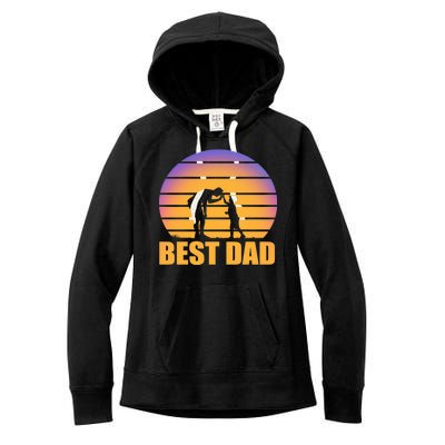 Best Dad Retro Sunset Women's Fleece Hoodie