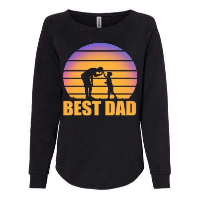 Best Dad Retro Sunset Womens California Wash Sweatshirt