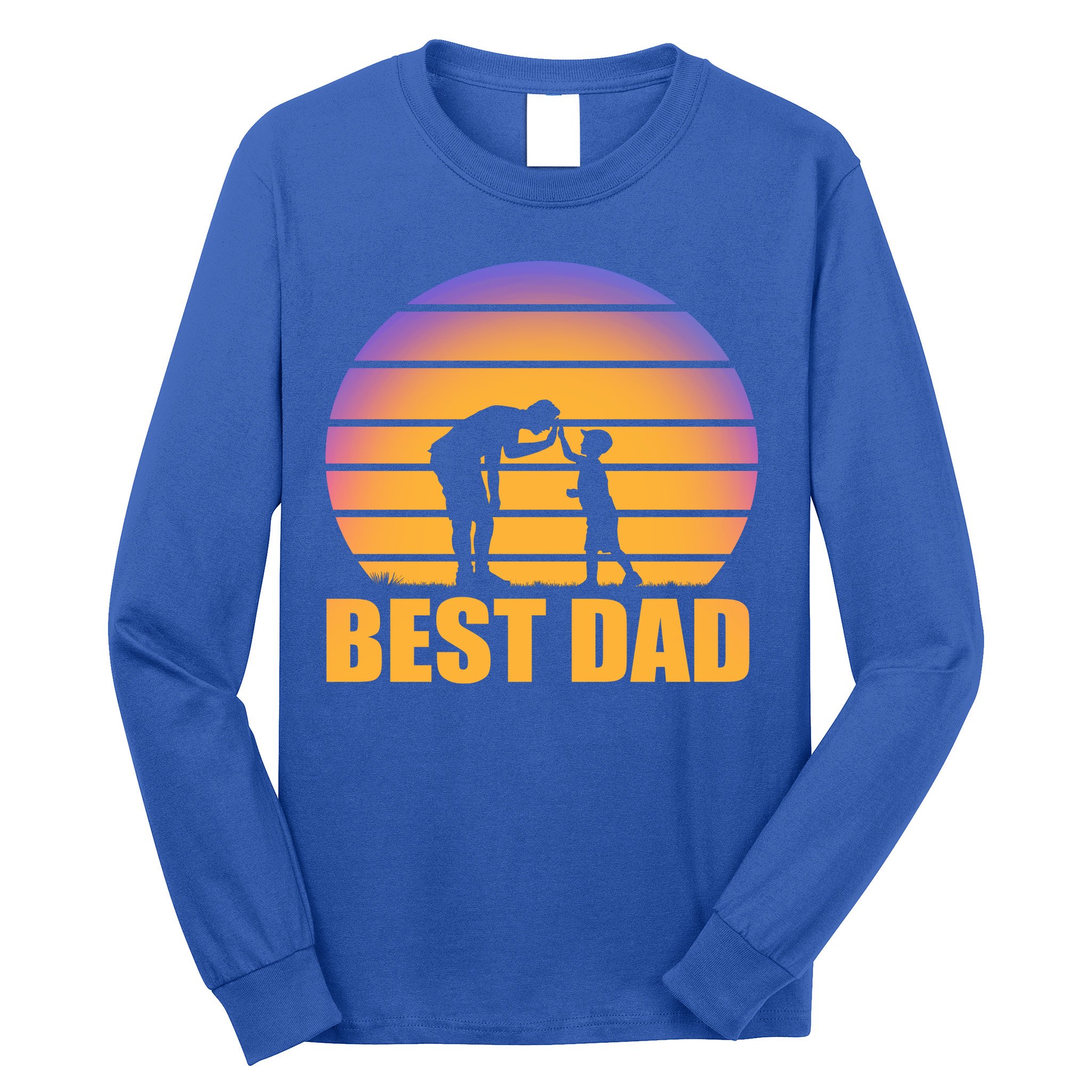 Best Dad Retro Sunset Long Sleeve Shirt