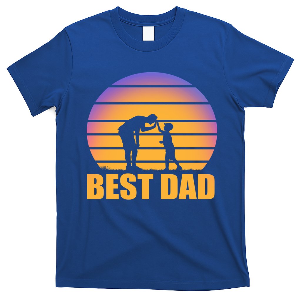 Best Dad Retro Sunset T-Shirt