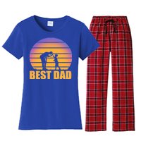 Best Dad Retro Sunset Women's Flannel Pajama Set