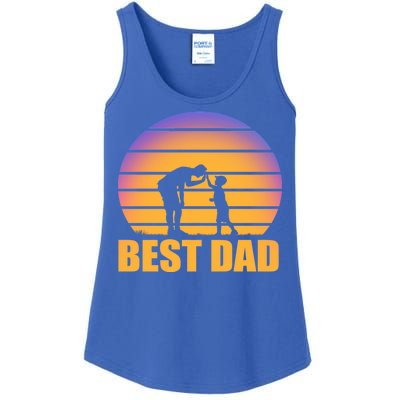 Best Dad Retro Sunset Ladies Essential Tank