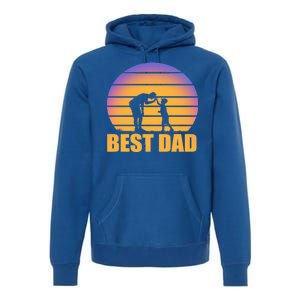 Best Dad Retro Sunset Premium Hoodie