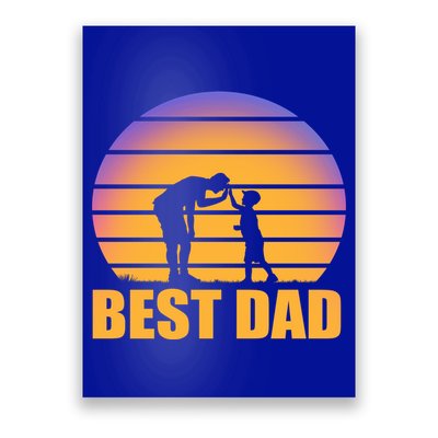 Best Dad Retro Sunset Poster
