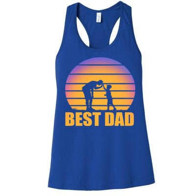 Best Dad Retro Sunset Women's Racerback Tank