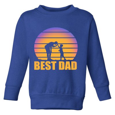 Best Dad Retro Sunset Toddler Sweatshirt