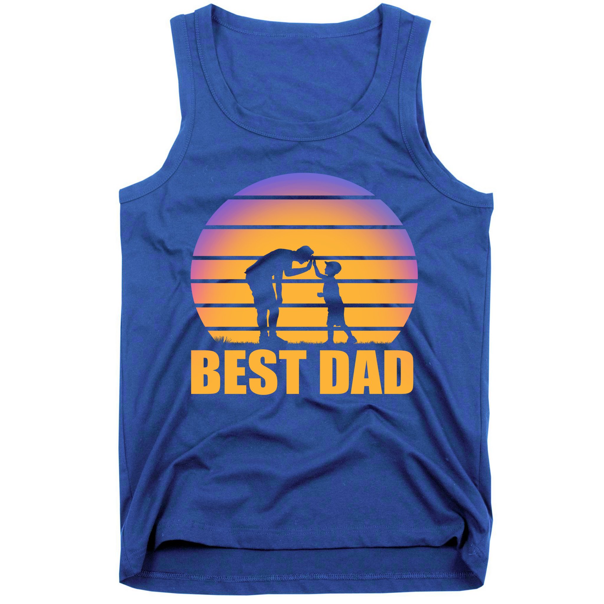 Best Dad Retro Sunset Tank Top