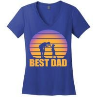 Best Dad Retro Sunset Women's V-Neck T-Shirt