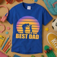 Best Dad Retro Sunset Kids T-Shirt