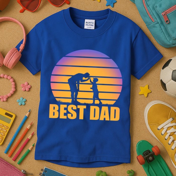 Best Dad Retro Sunset Kids T-Shirt