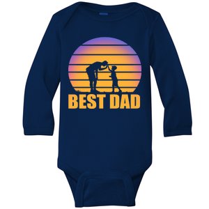 Best Dad Retro Sunset Baby Long Sleeve Bodysuit