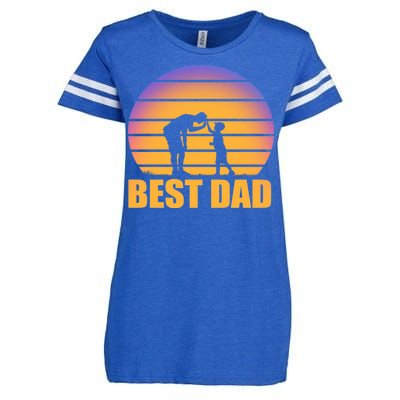 Best Dad Retro Sunset Enza Ladies Jersey Football T-Shirt