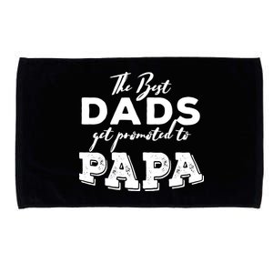 Best Dads Promoted To Papa Funny Gift Microfiber Hand Towel